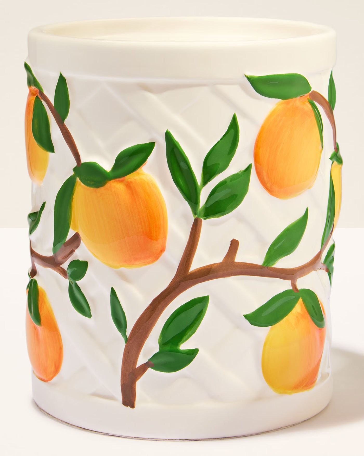 Vera Bradley Peach Pedestal 3-Wick Candle Holder